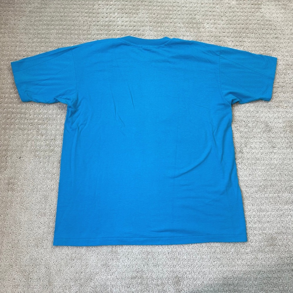 Vintage Vermont T-Shirt XL Udder Paradise Cow Blue Single Stitch Hanes 89s - Picture 5 of 7